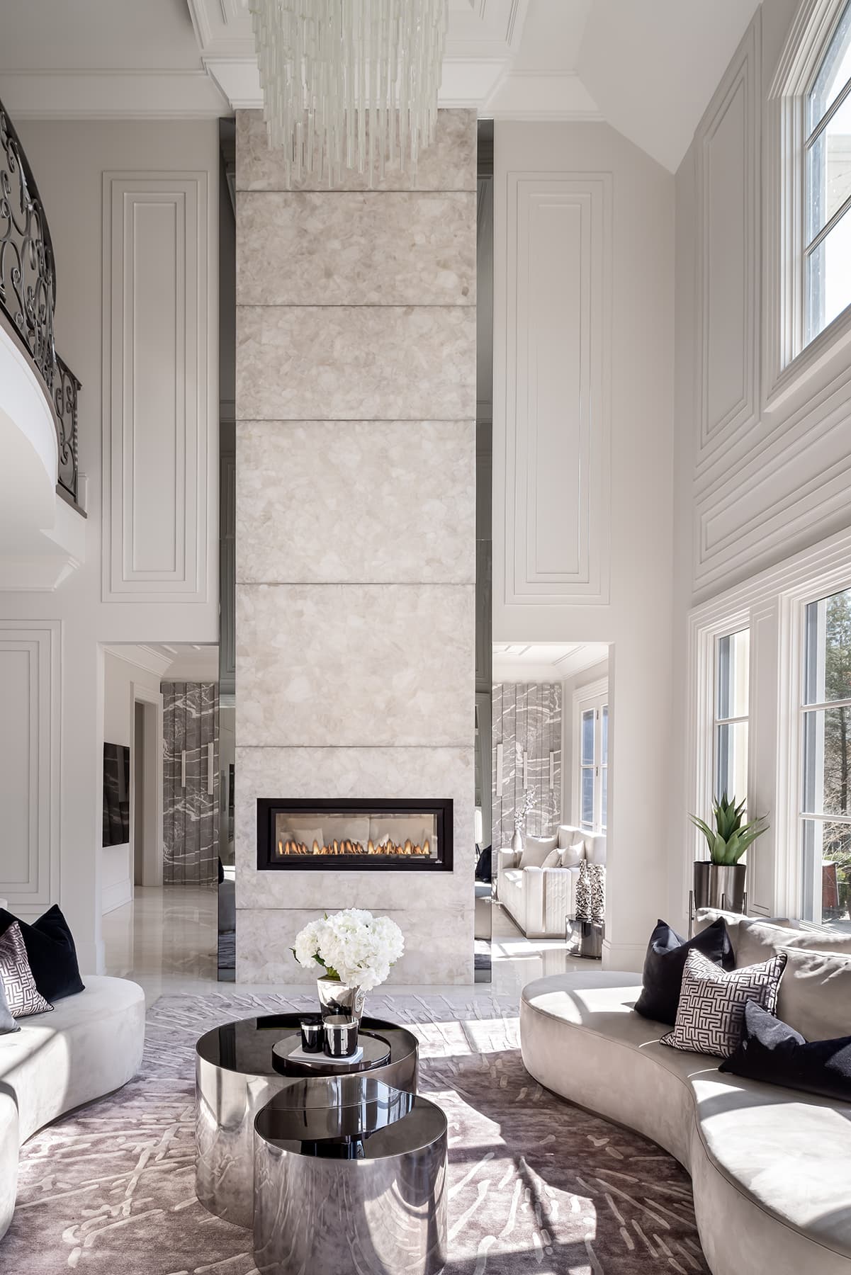 Full two-storey elevation of the hearth column.